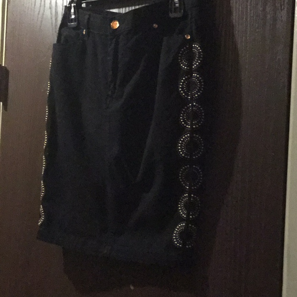 Black Denim Pencil skirt